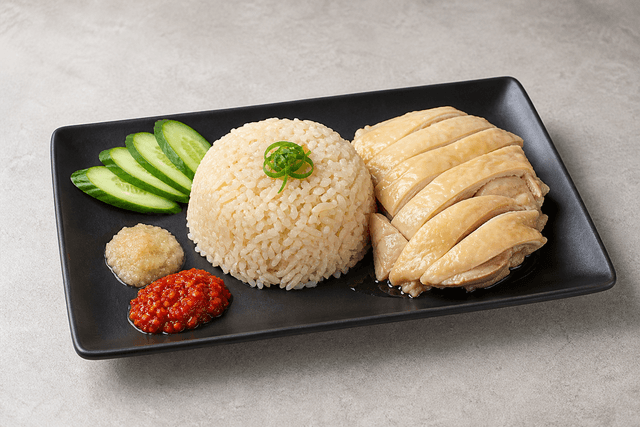 Photorealistic Hainanese chicken rice menu-main p02 food image by VDAMO