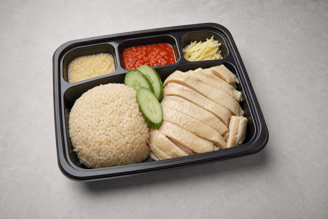 Photorealistic Hainanese chicken rice menu-main p06 food image by VDAMO