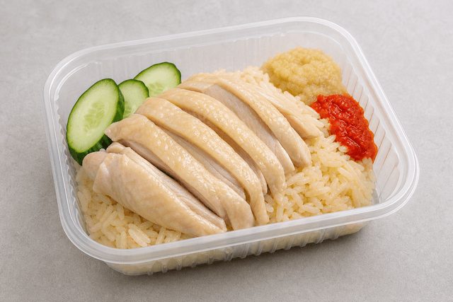 Photorealistic Hainanese chicken rice menu-main p07 food image by VDAMO