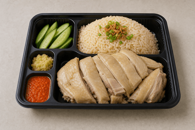 Photorealistic Hainanese chicken rice menu-main p08 food image by VDAMO