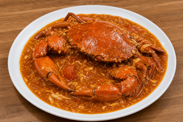 Photorealistic Singapore chili crab menu-main food image by VDAMO