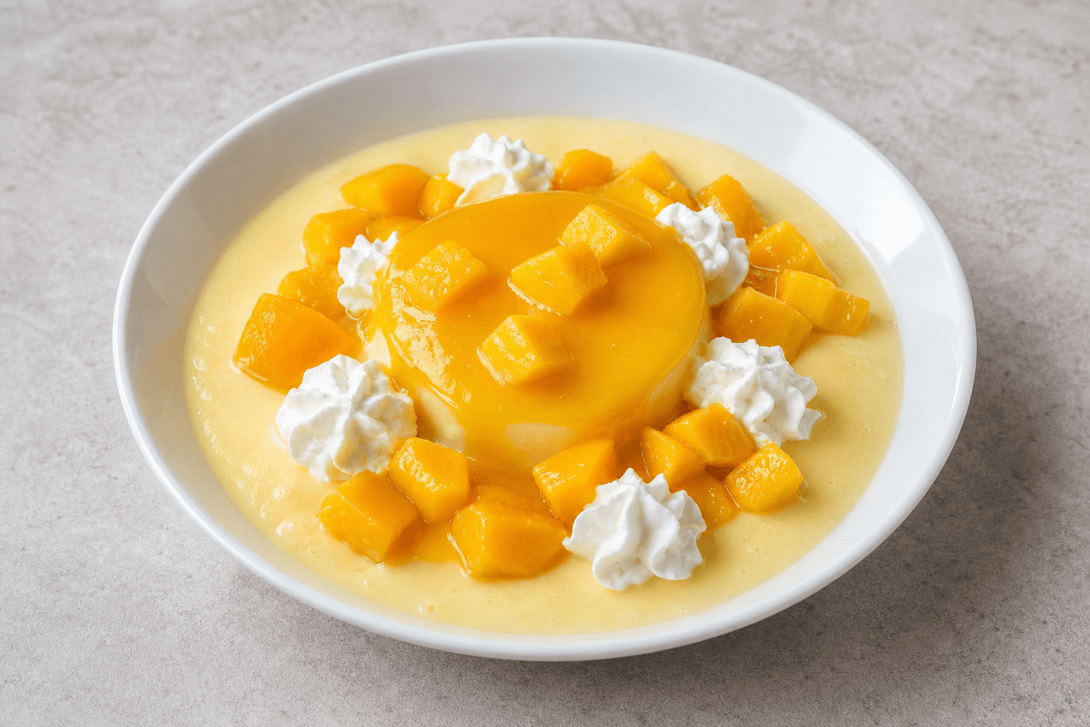 Photorealistic SK Mango pudding cup dessert menu-main p04 food image by VDAMO
