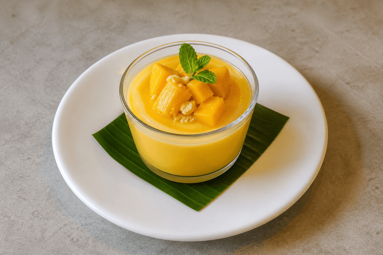 Photorealistic TH Mango pudding cup dessert P01 food image by VDAMO