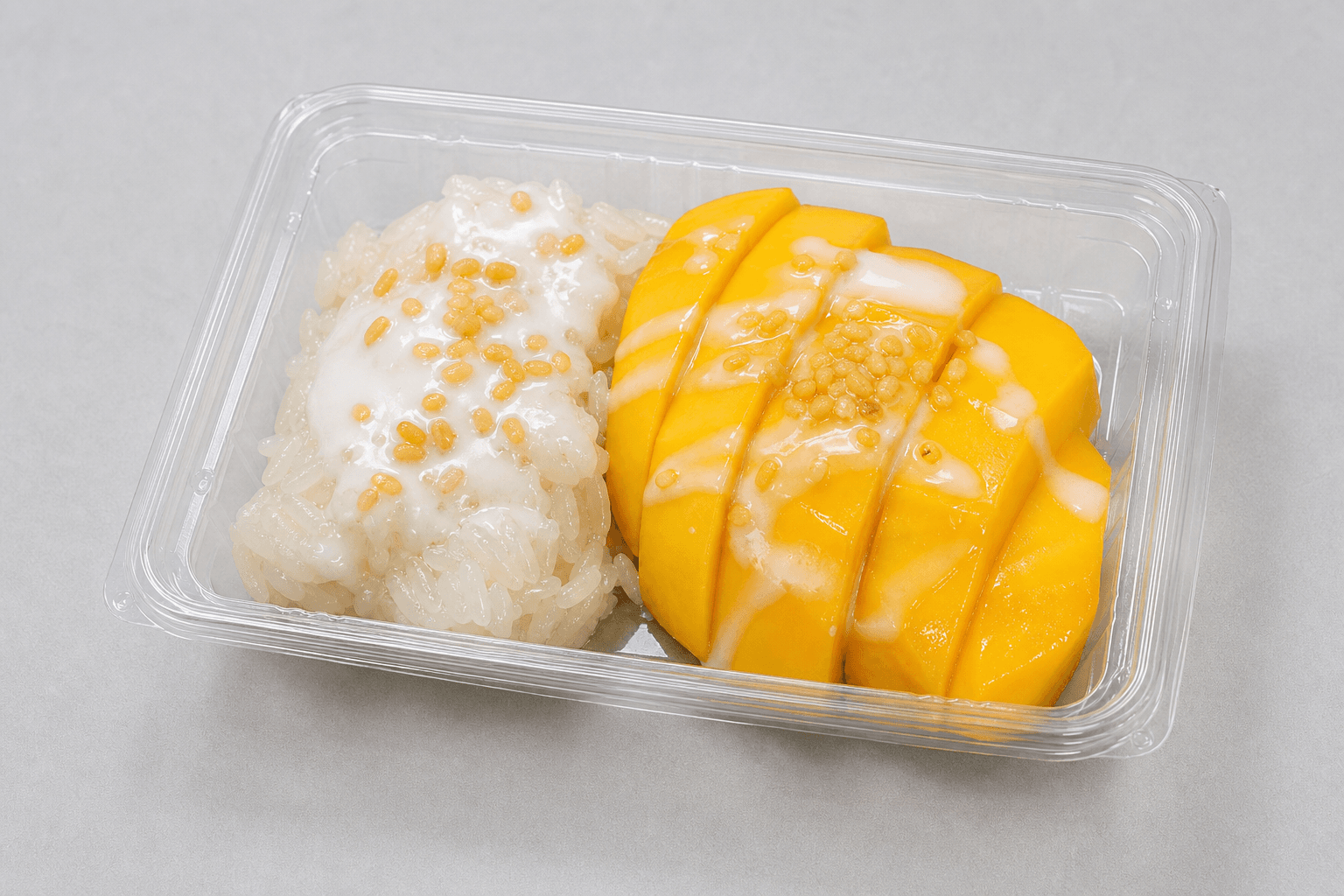 Photorealistic Mango sticky rice delivery box menu-main p02 food image by VDAMO