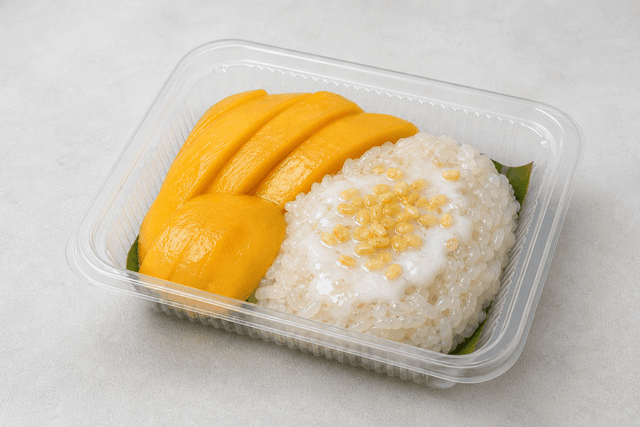 Photorealistic Mango sticky rice delivery box menu-main p06 food image by VDAMO