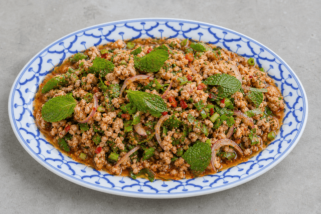 Photorealistic Larb moo menu-main p03 food image by VDAMO
