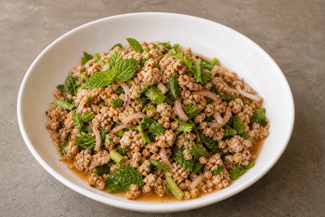 Photorealistic Larb moo menu-main p04 food image by VDAMO