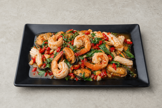 VDAMO Speisebild: Spicy basil seafood style 001 P02
