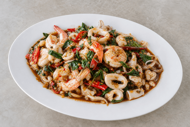 VDAMO Speisebild: Spicy basil seafood style 001 P03