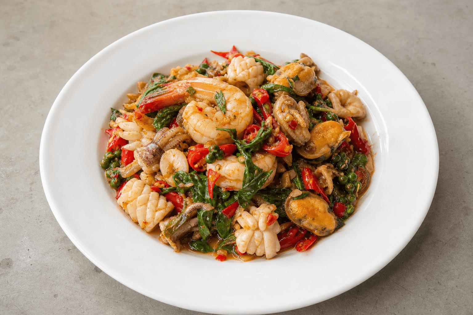 Imej makanan Makanan laut basil pedas 037 P01 oleh VDAMO