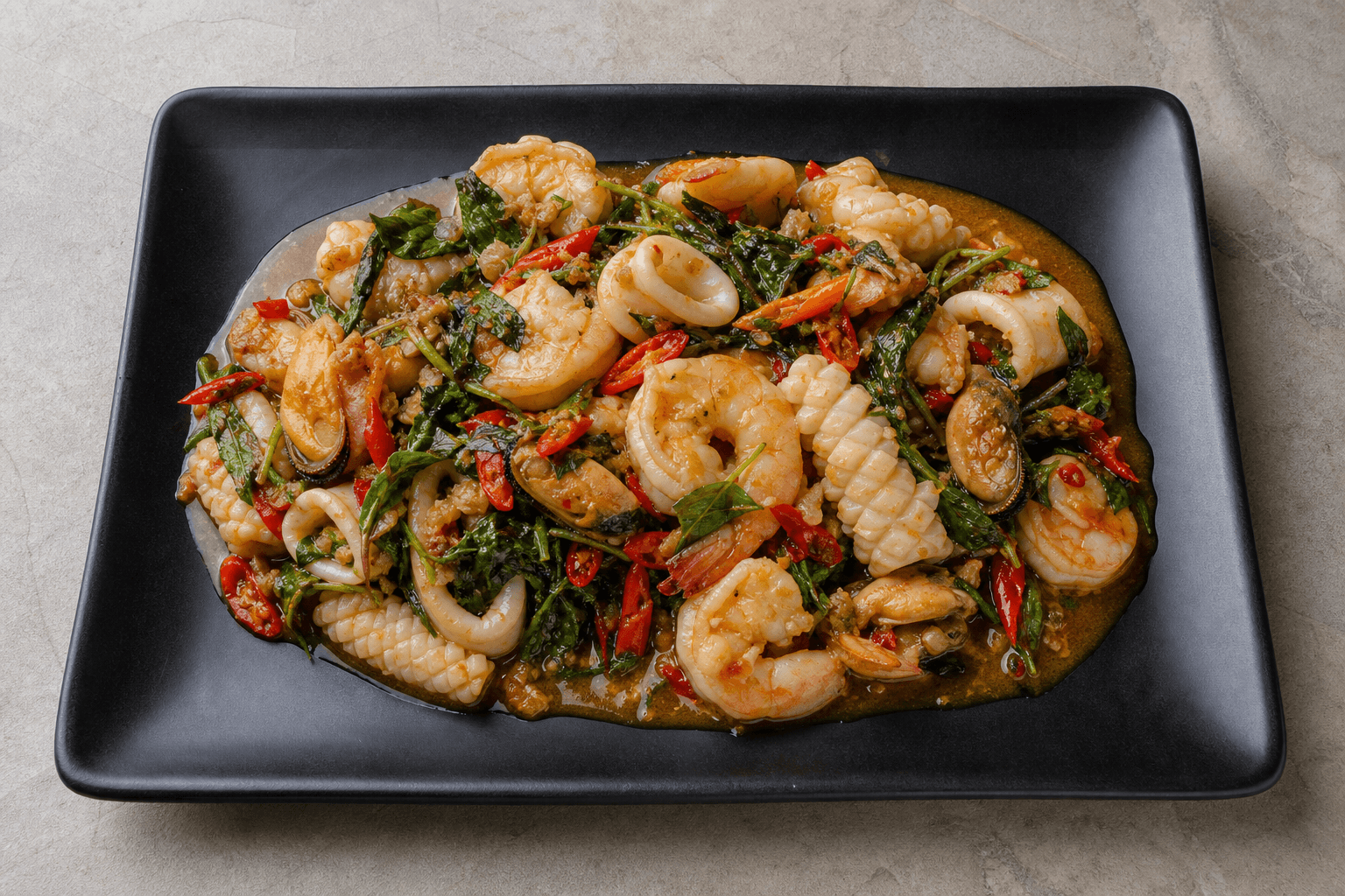 Immagine food VDAMO: Frutti di mare al basilico piccante 037 P02