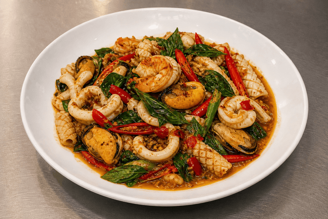 Immagine food VDAMO: Spicy basil seafood style 085 P04