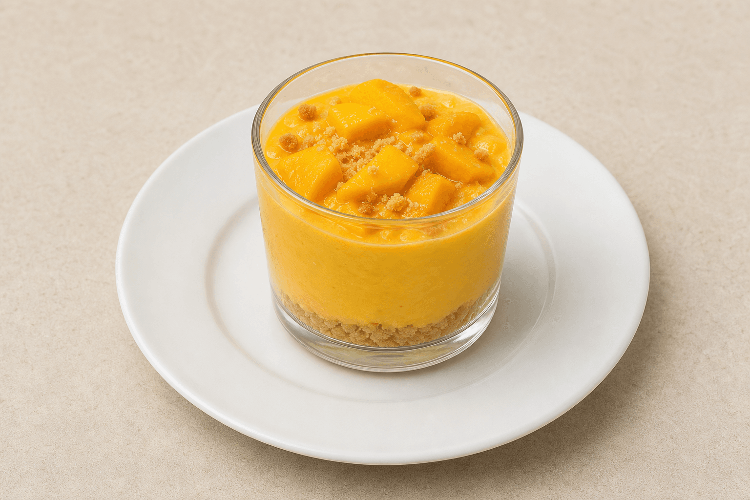 Photorealistic TN Mango pudding cup dessert P01 food image by VDAMO