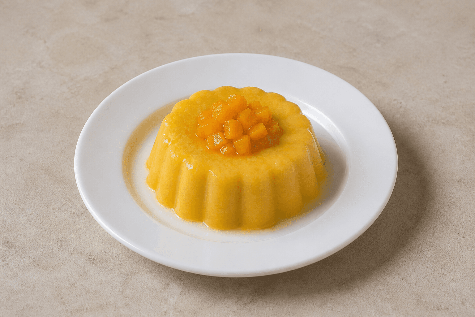 Photorealistic TN Mango pudding cup dessert menu-main p09 food image by VDAMO
