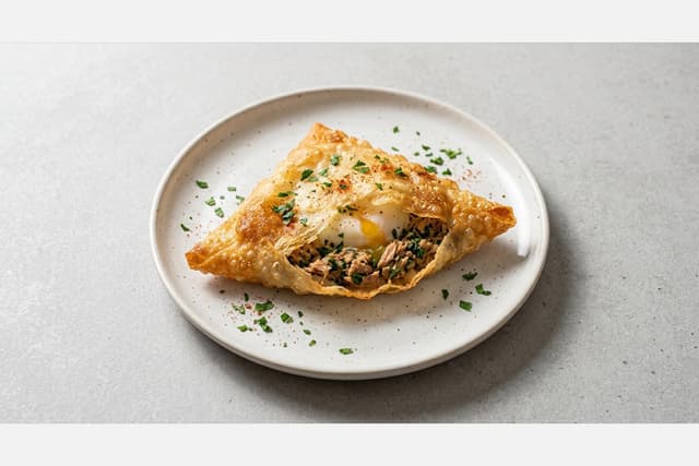 Photorealistic Brik with tuna menu-main p05 food image by VDAMO
