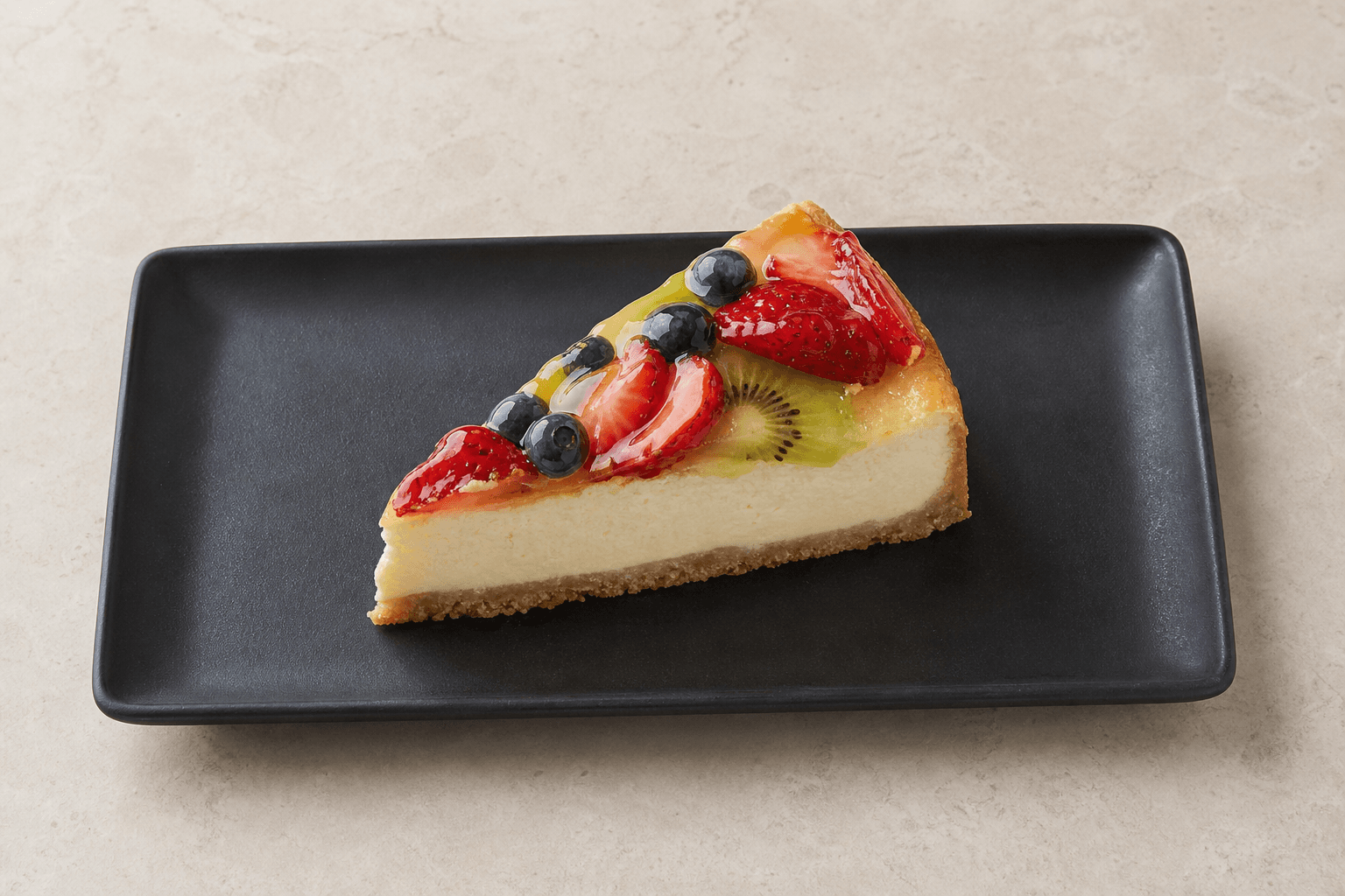 Photorealistic TR Fruit cheesecake slice dessert P02 food image by VDAMO