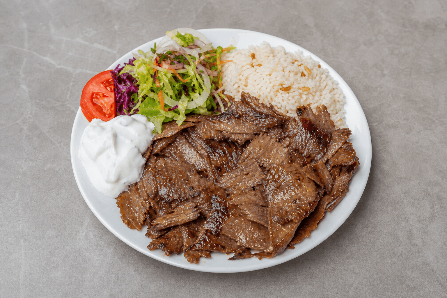 Photorealistic Doner kebab plate P09 food image by VDAMO