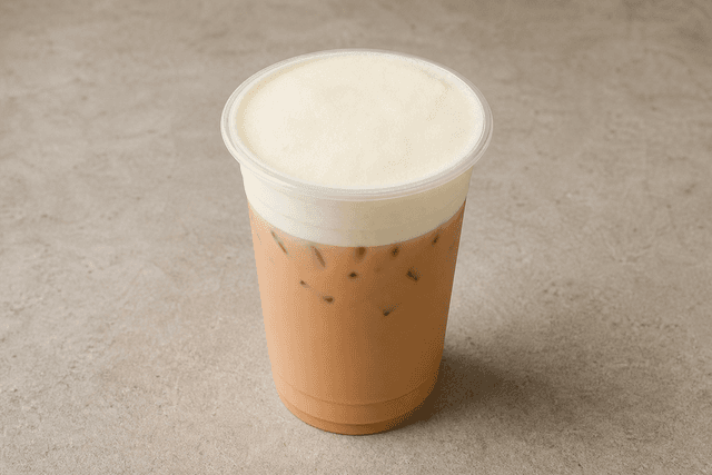 Photorealistic Cheese foam tea menu-main p05 food image by VDAMO