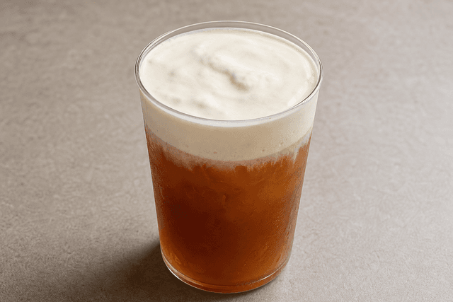 Photorealistic Cheese foam tea menu-main p10 food image by VDAMO