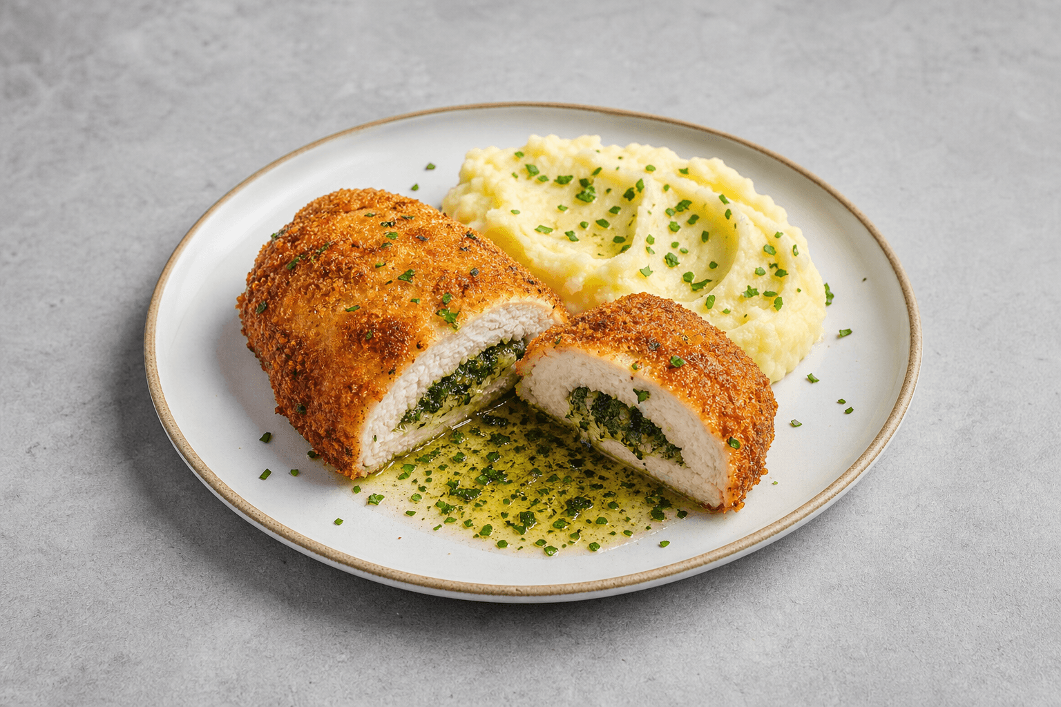 Photorealistic Chicken Kyiv menu-main p05 food image by VDAMO