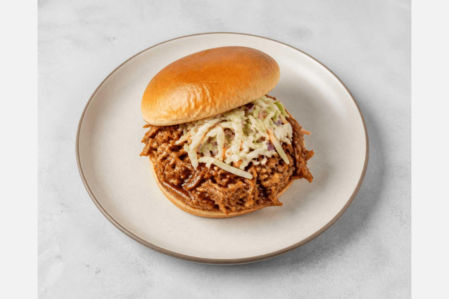 Photorealistic Pulled pork sandwich menu-main p02 food image by VDAMO