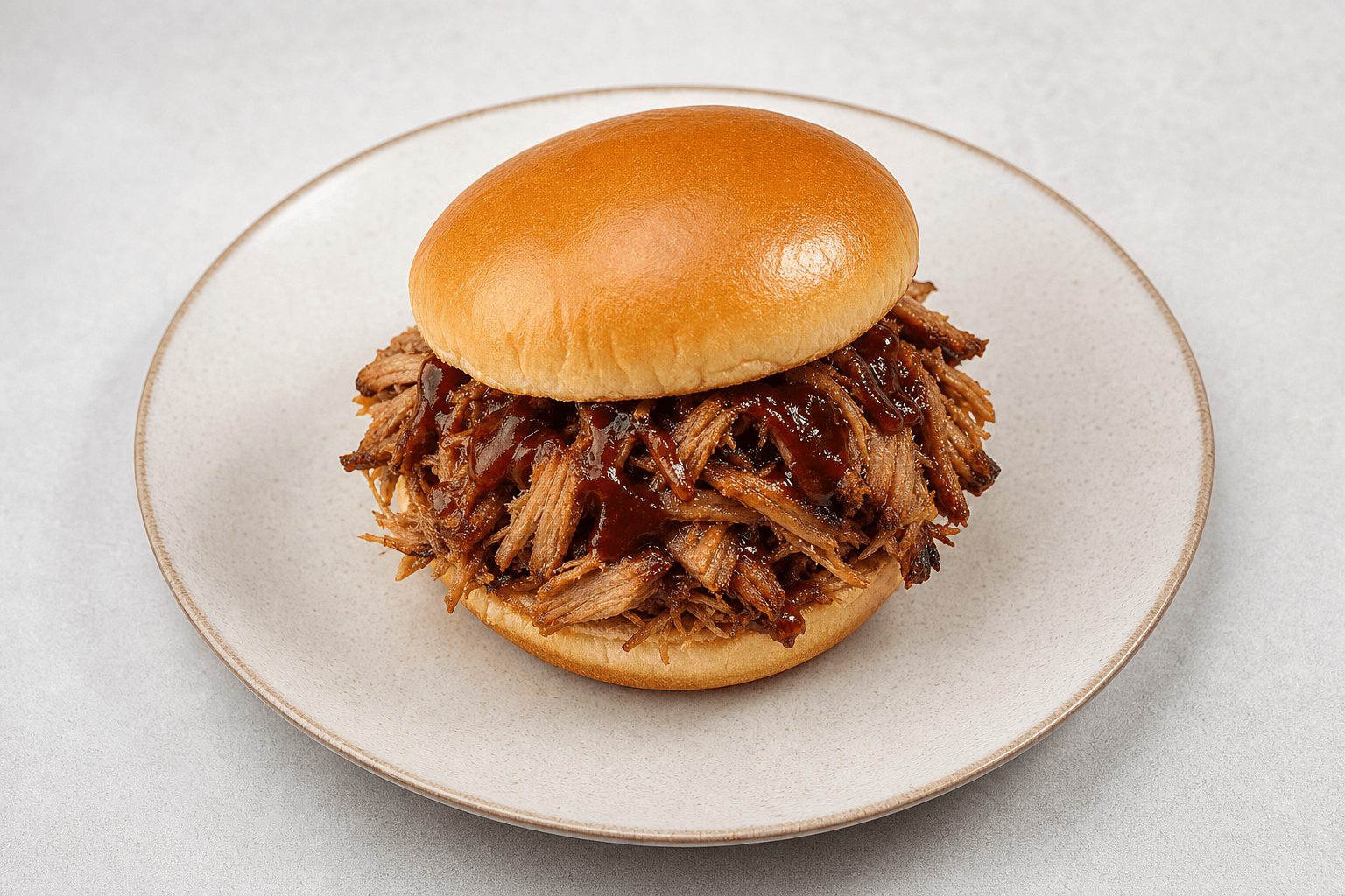 Photorealistic Pulled pork sandwich menu-main p10 food image by VDAMO