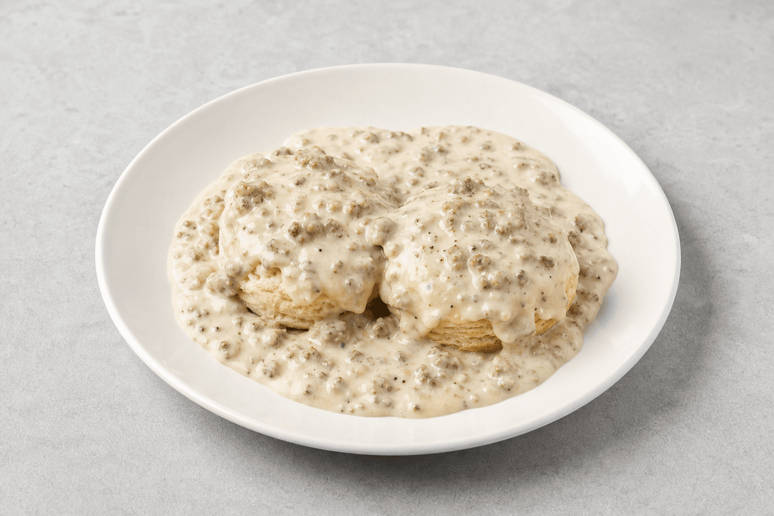 Photorealistic Biscuits and gravy menu-main p02 food image by VDAMO
