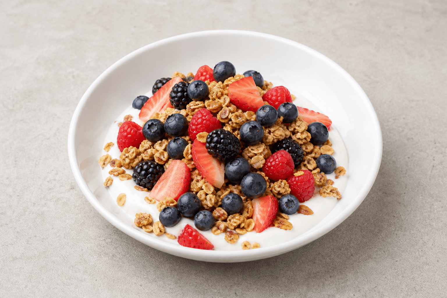 Photorealistic Granola parfait style 012 P01 food image by VDAMO