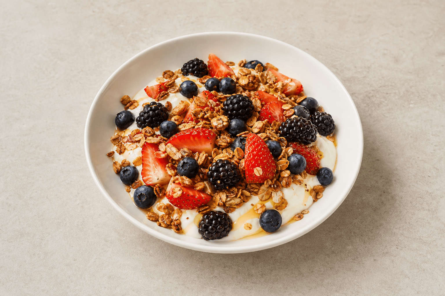 Photorealistic Granola parfait style 012 P04 food image by VDAMO