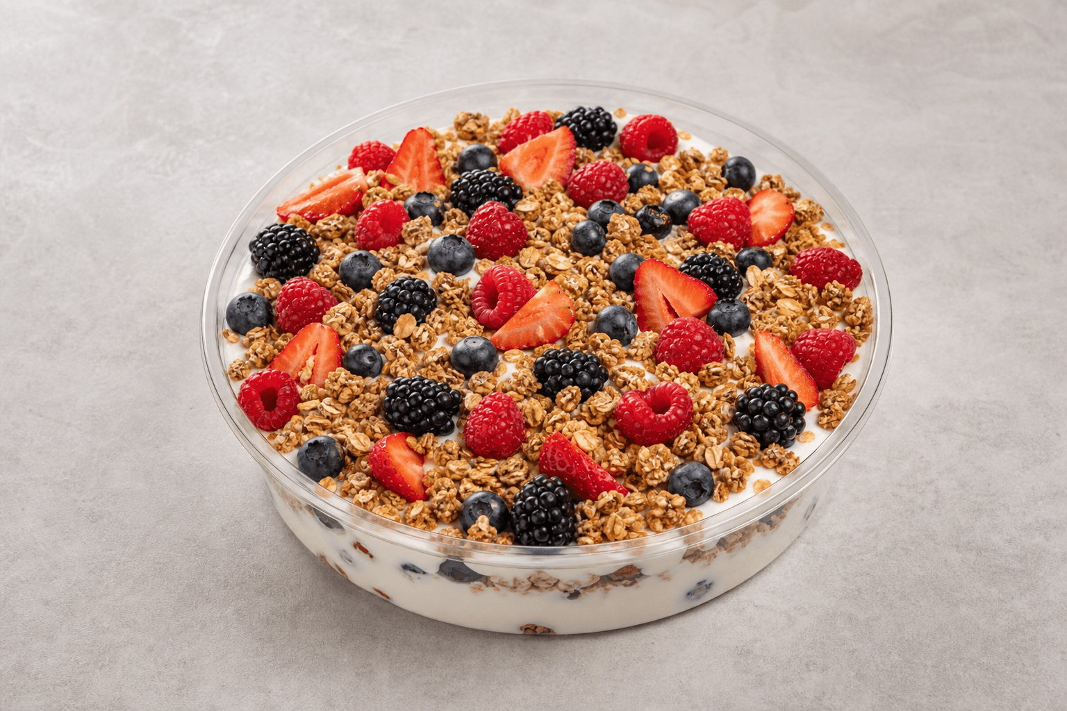 Photorealistic Granola parfait style 012 P10 food image by VDAMO