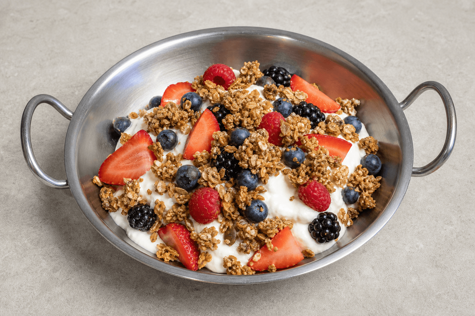 Photorealistic Granola parfait style 024 P05 food image by VDAMO