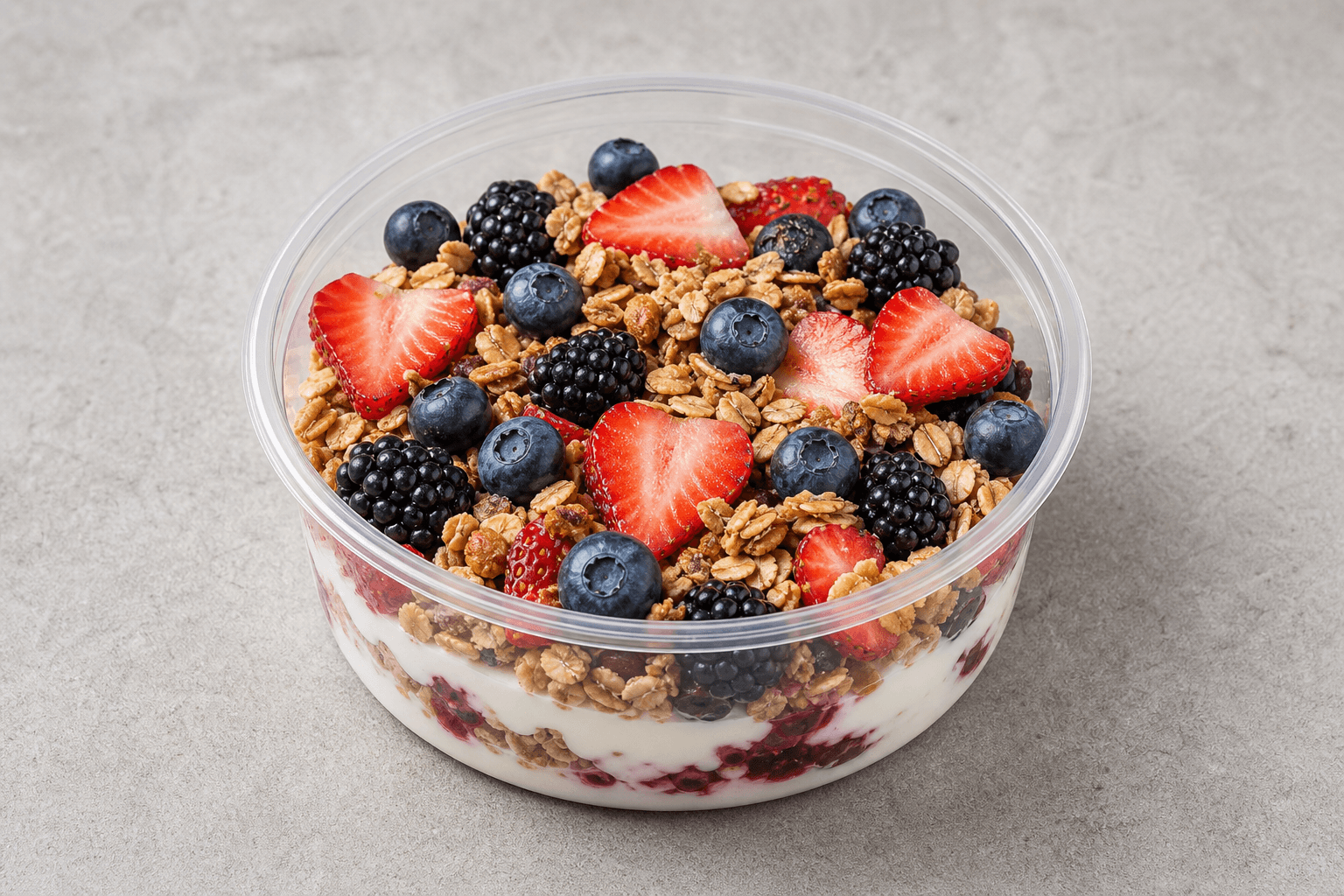 Photorealistic Granola parfait style 024 P07 food image by VDAMO