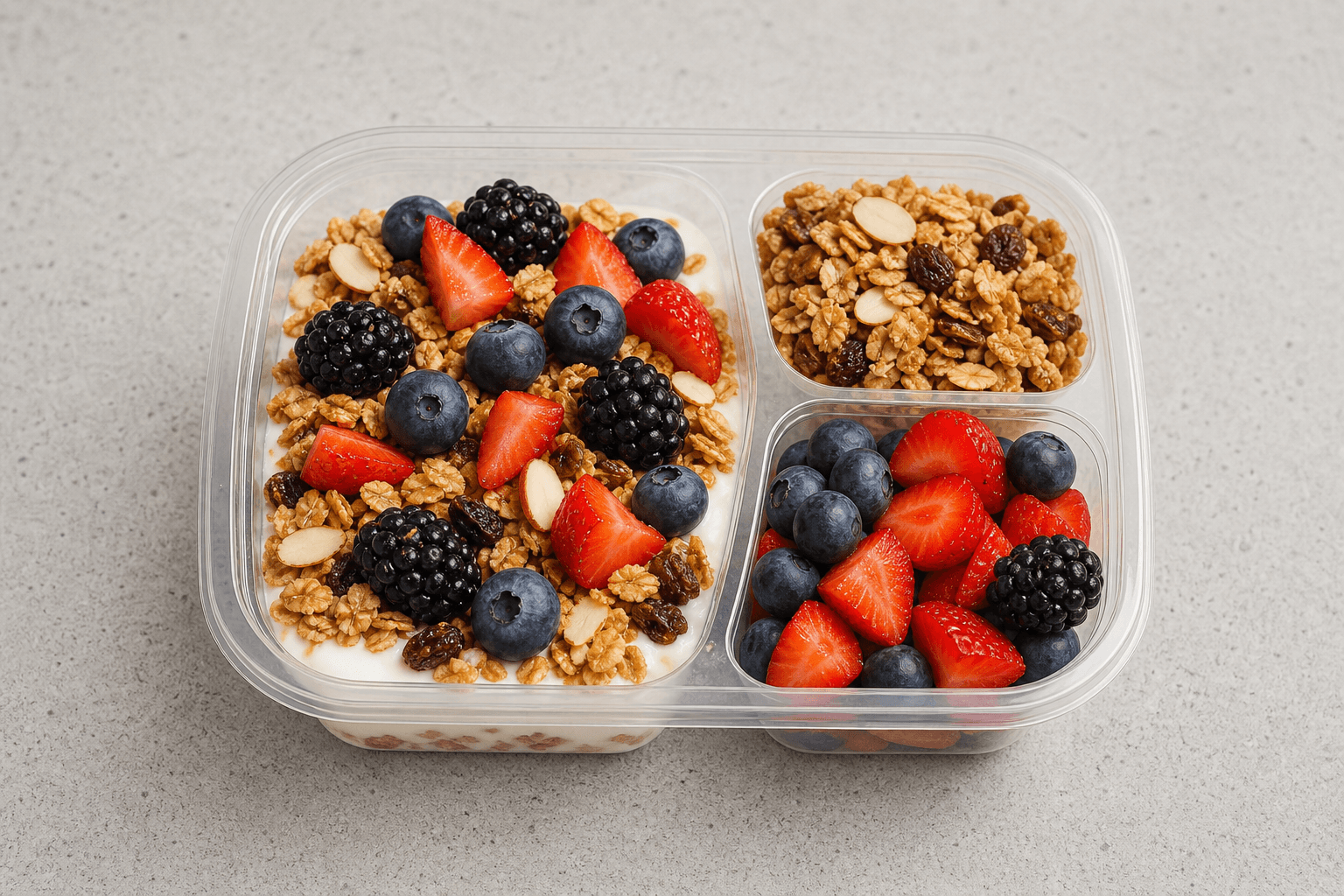 Photorealistic Granola parfait style 024 P08 food image by VDAMO