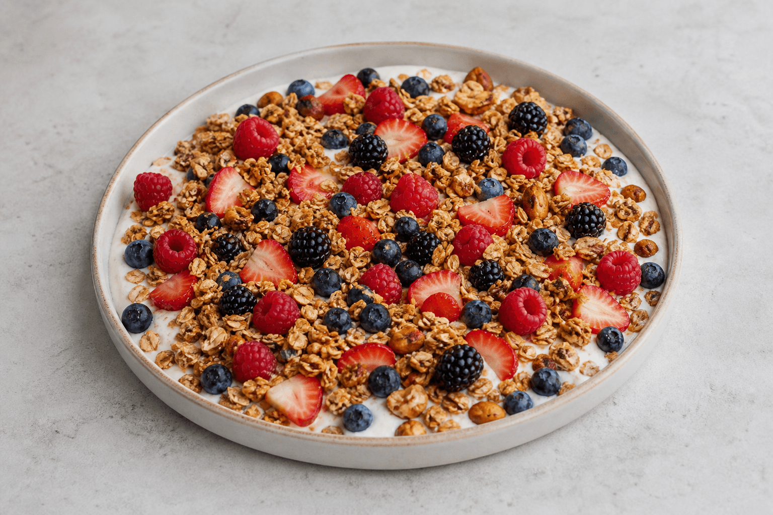 Photorealistic Granola parfait style 024 P10 food image by VDAMO