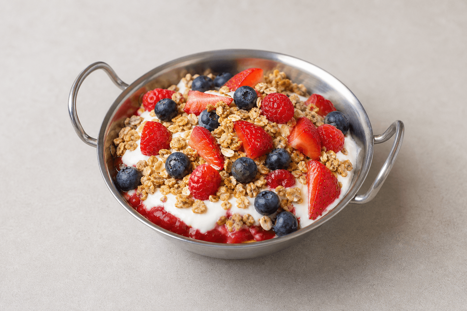 Photorealistic Granola parfait style 084 P05 food image by VDAMO