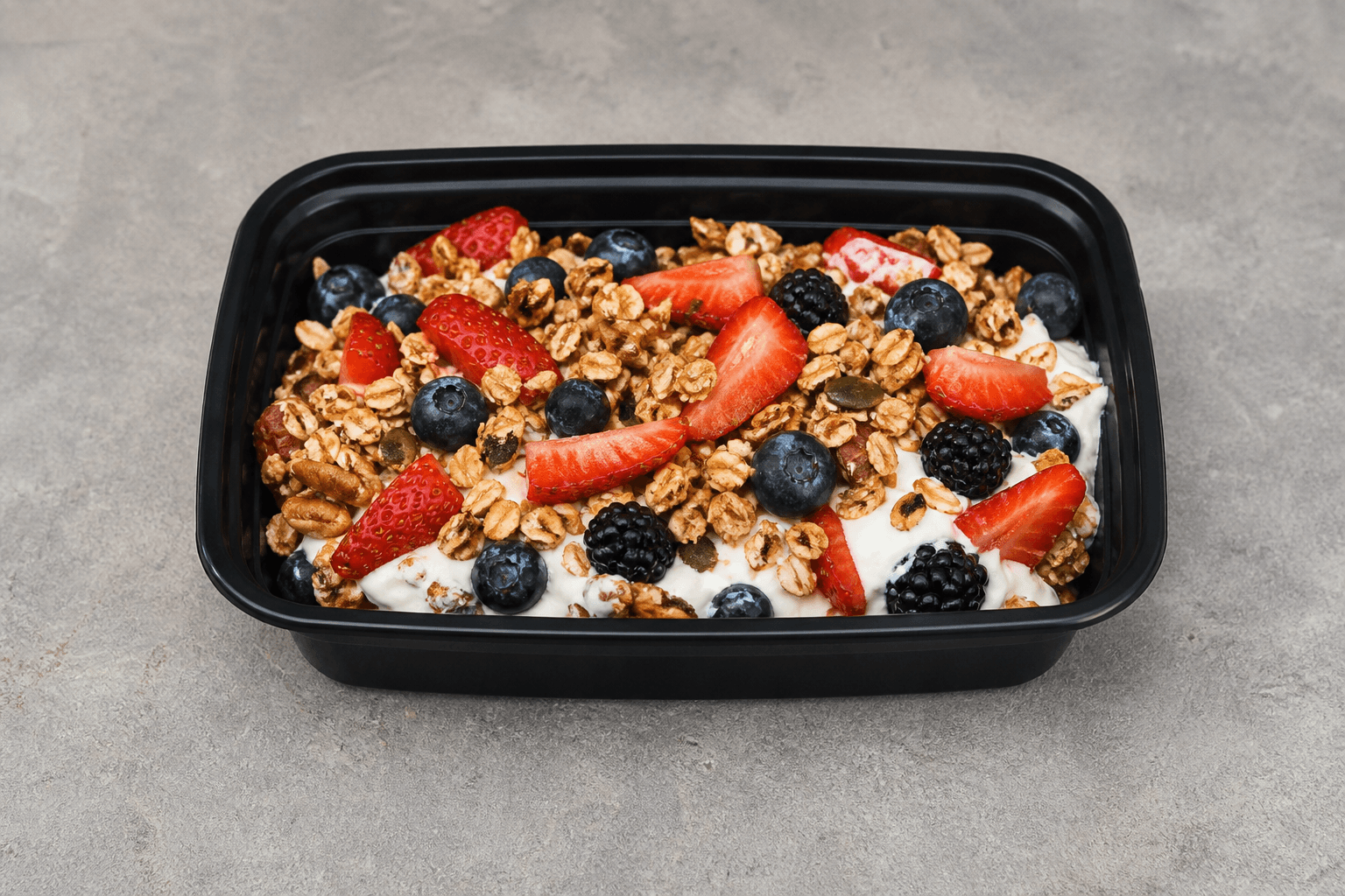 Photorealistic Granola parfait style 084 P06 food image by VDAMO