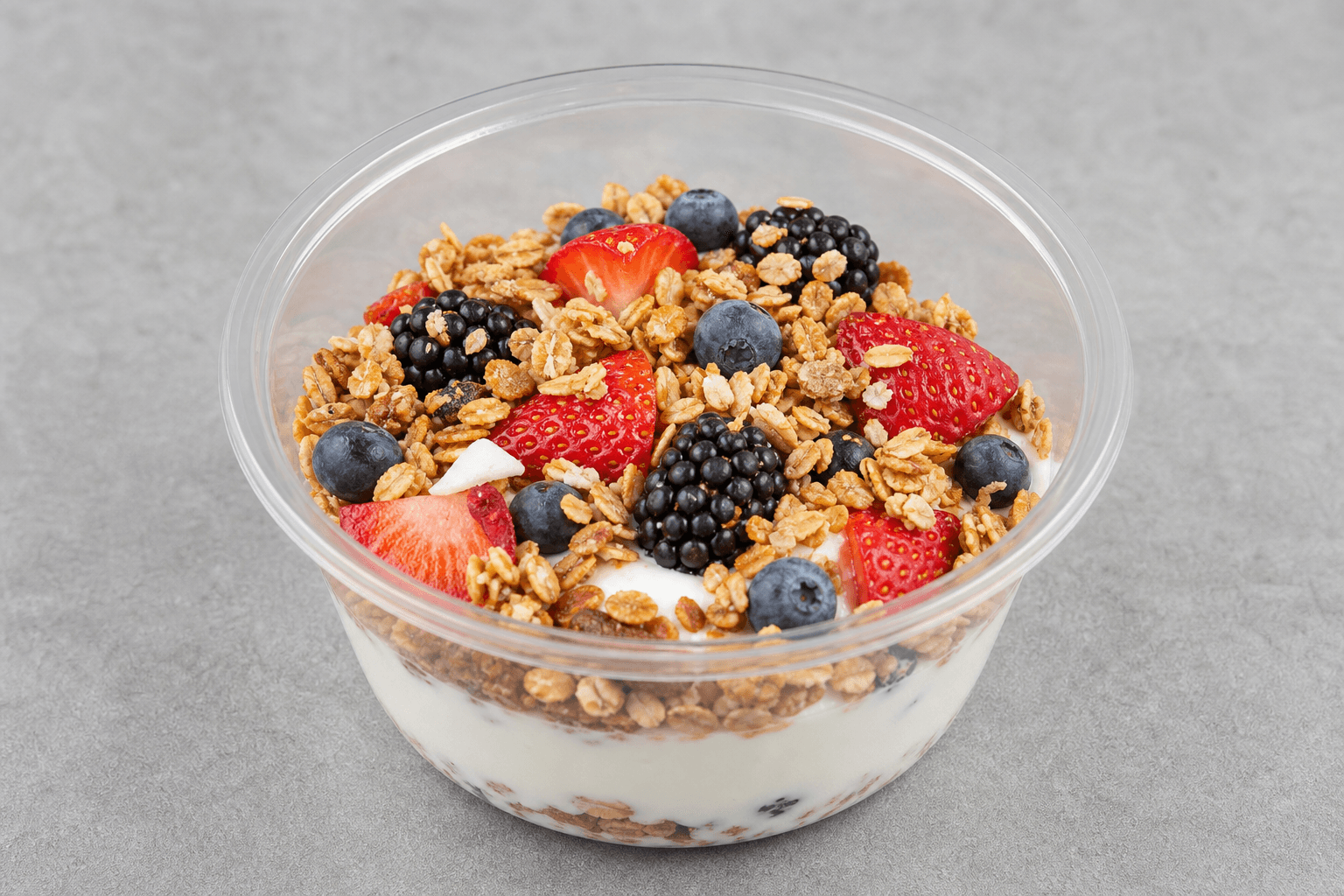 Photorealistic Granola parfait style 084 P07 food image by VDAMO