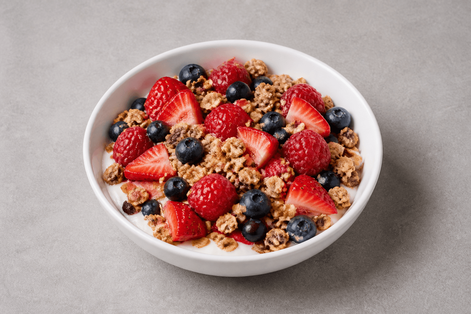 Photorealistic Granola parfait style 084 P09 food image by VDAMO