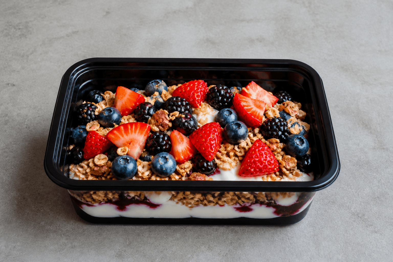 Photorealistic Granola parfait style 096 P06 food image by VDAMO