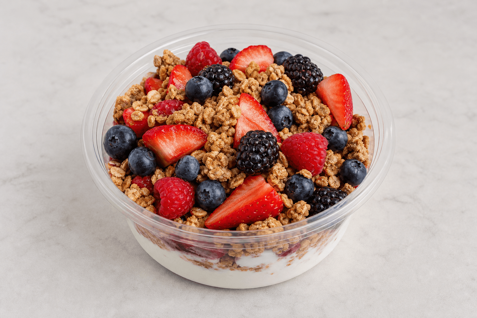 Photorealistic Granola parfait style 108 P07 food image by VDAMO