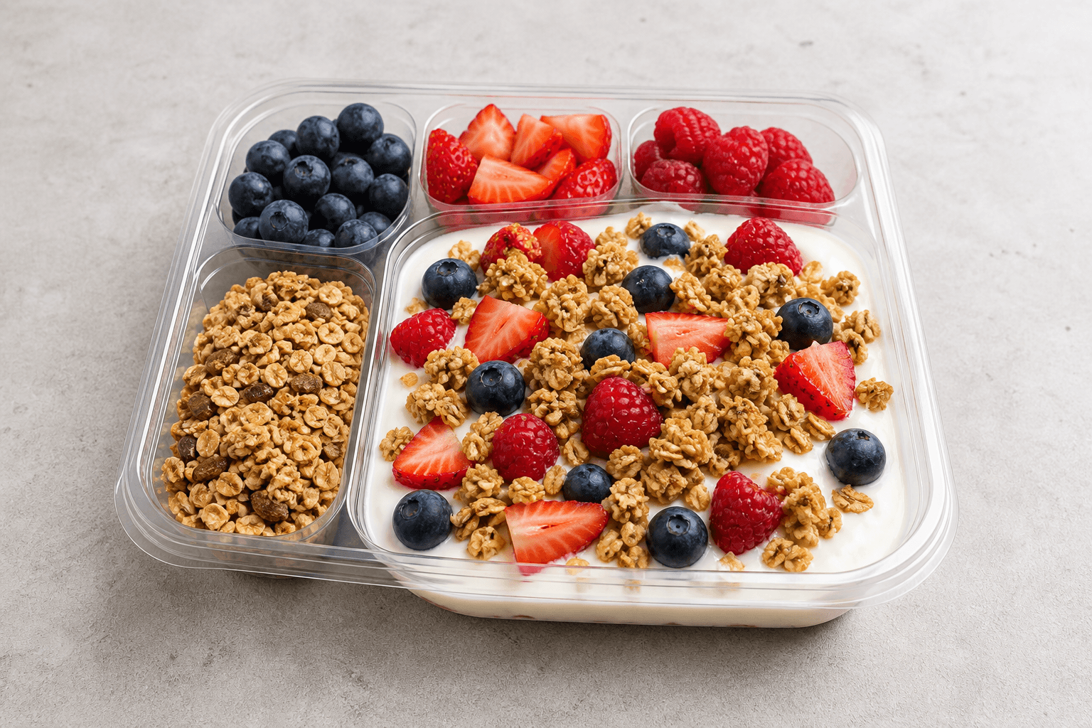 Photorealistic Granola parfait style 108 P08 food image by VDAMO