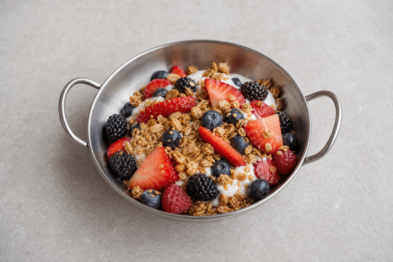 Photorealistic Granola parfait style 120 P05 food image by VDAMO