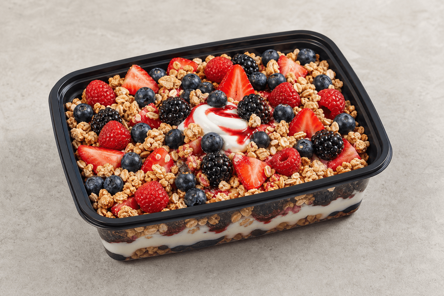 Photorealistic Granola parfait style 120 P06 food image by VDAMO