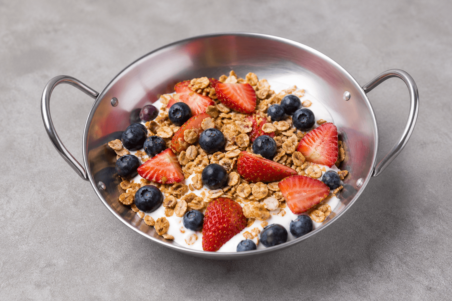Photorealistic Granola parfait style 132 P05 food image by VDAMO