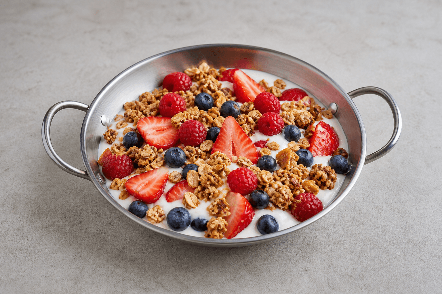 Photorealistic Granola parfait style 156 P05 food image by VDAMO