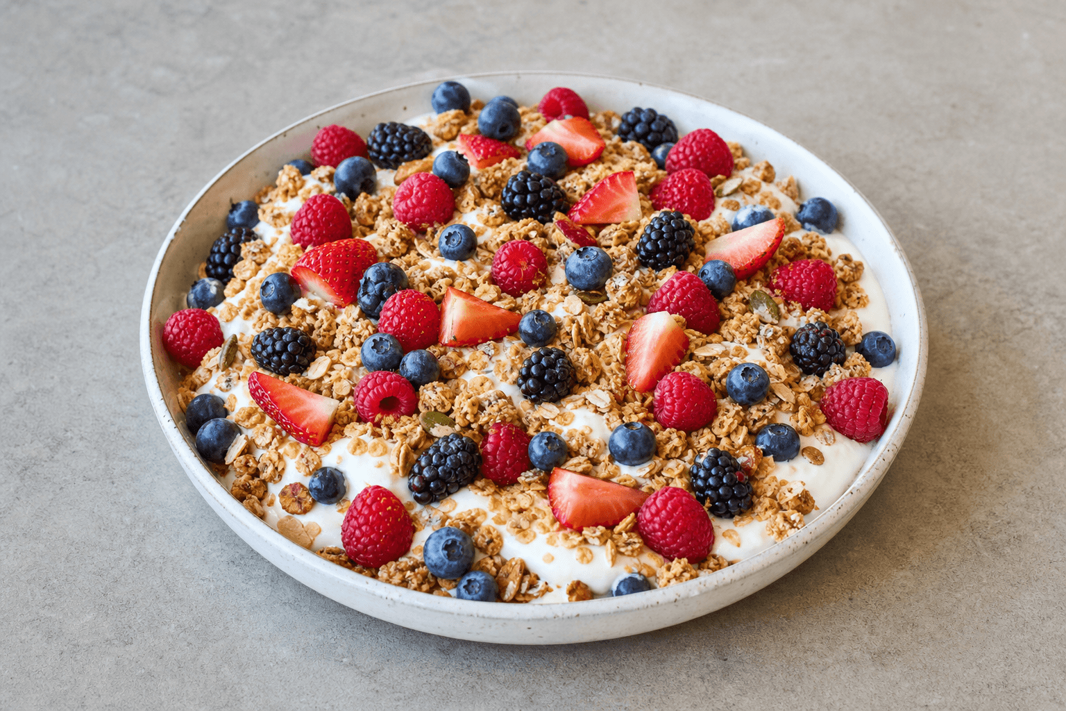 Photorealistic Granola parfait style 156 P10 food image by VDAMO