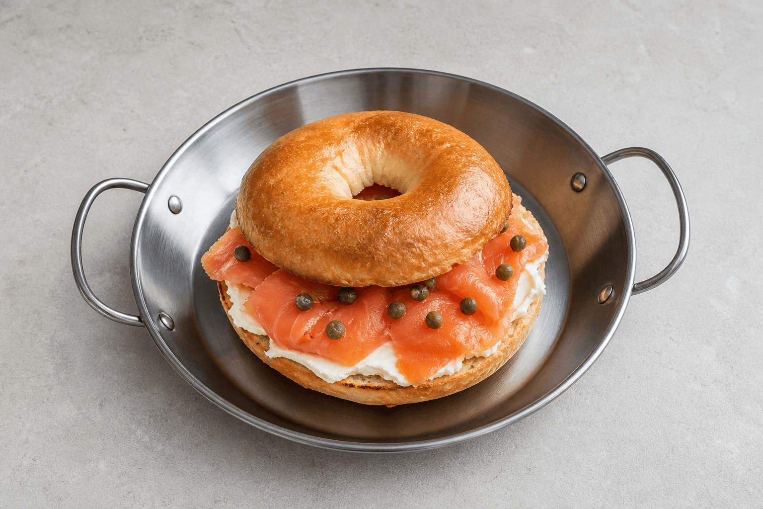 Photorealistic Smoked salmon bagel P05 food image by VDAMO