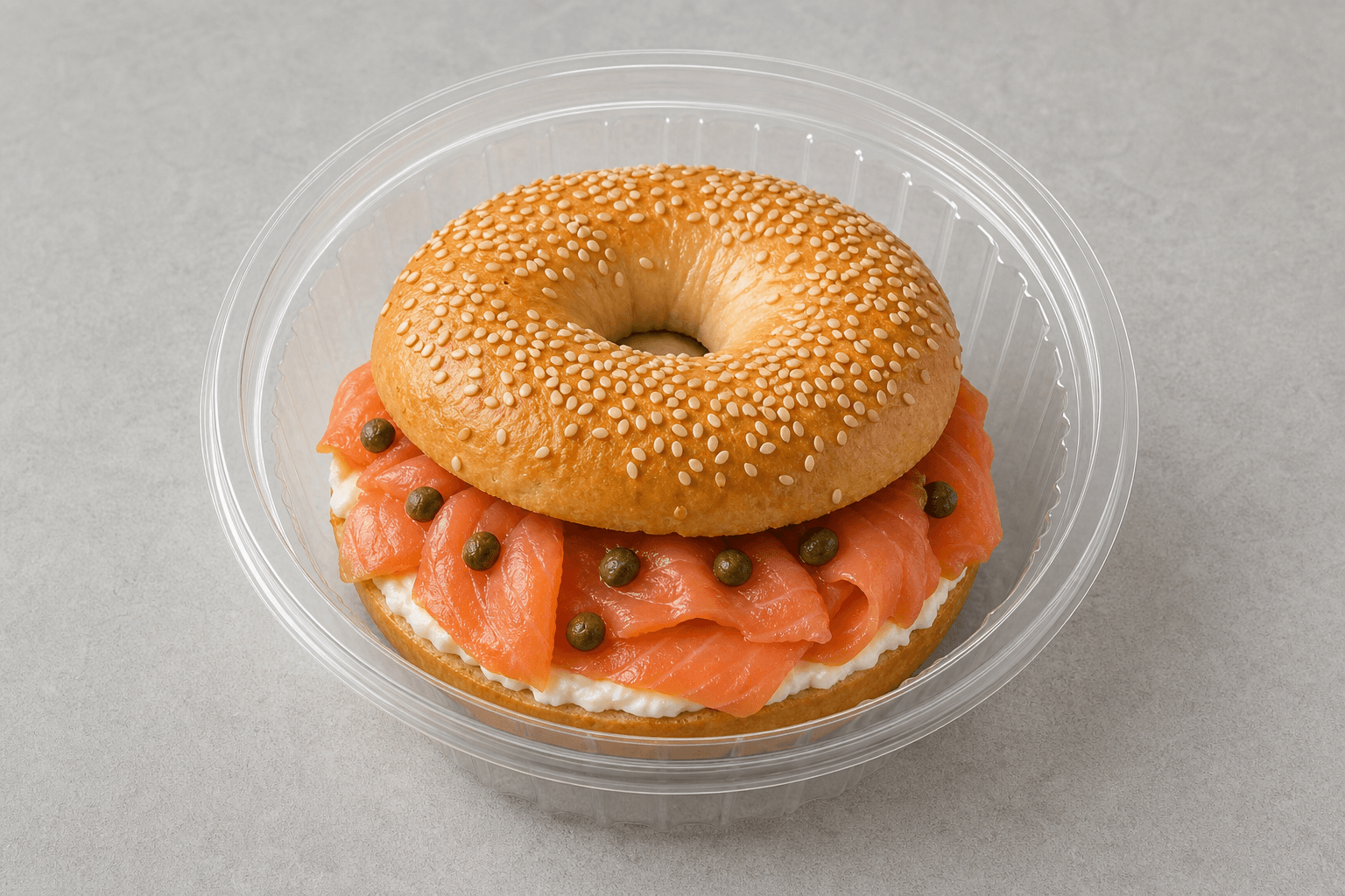 Photorealistic Smoked salmon bagel P07 food image by VDAMO