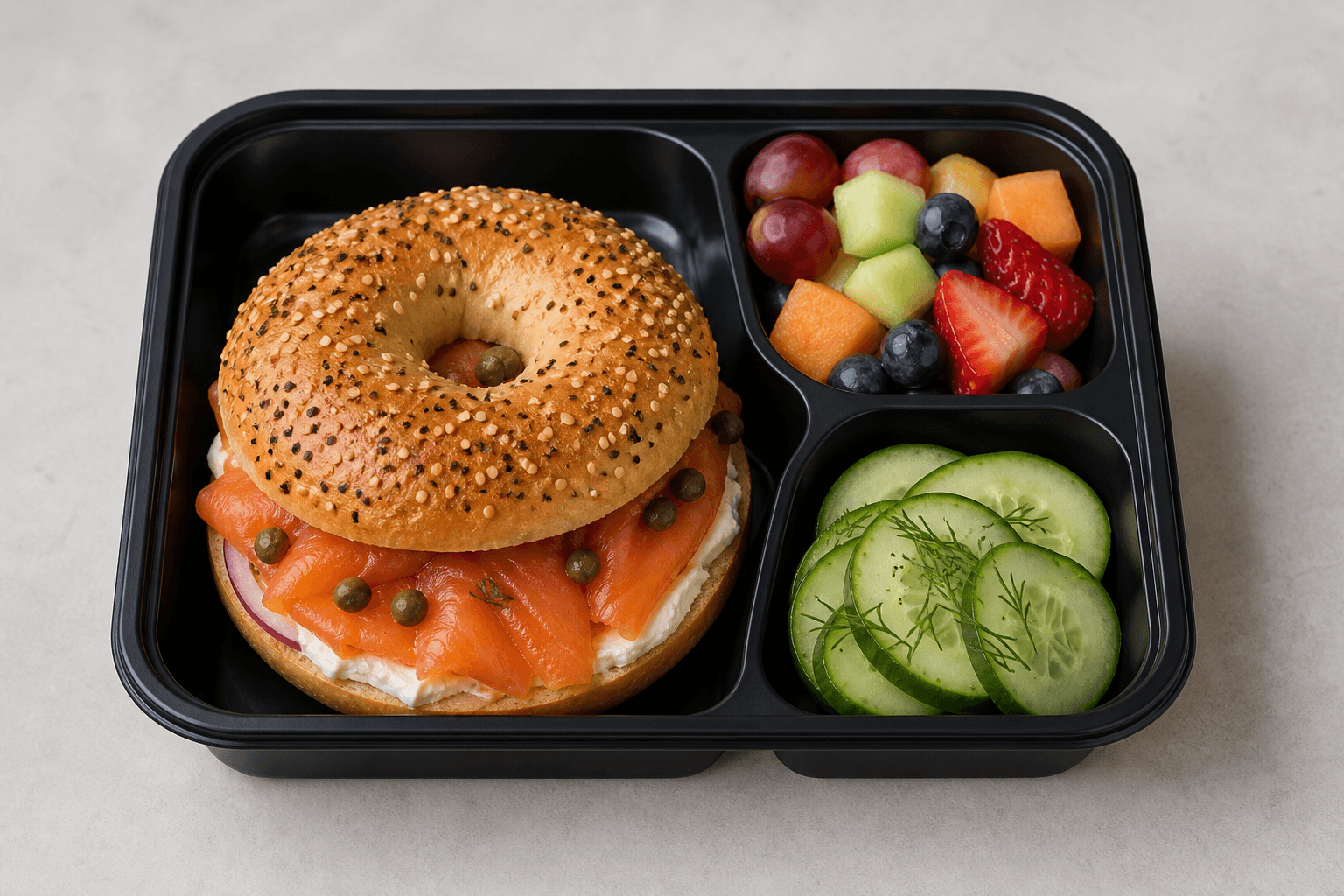 Photorealistic Smoked salmon bagel P08 food image by VDAMO