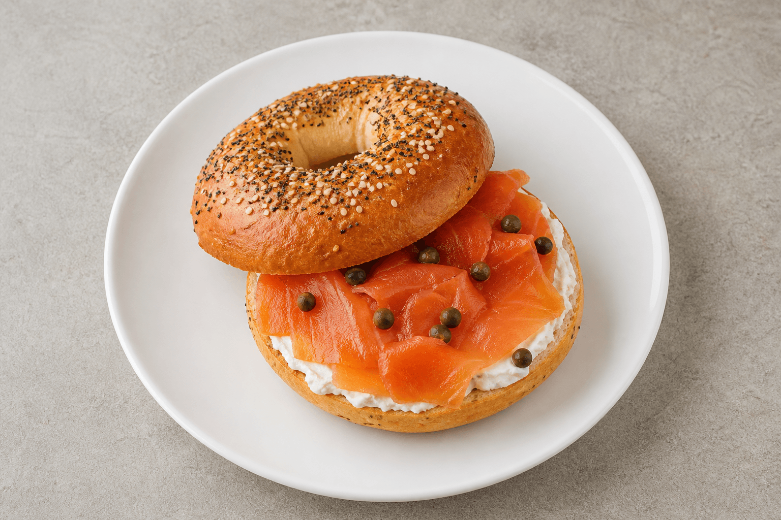 Photorealistic Smoked salmon bagel P09 food image by VDAMO